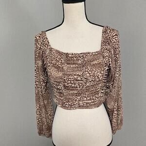 almost famous crop long sleeve mesh top y2k medium